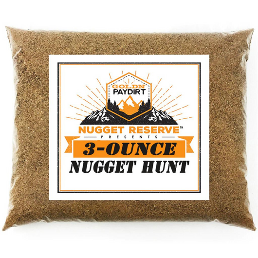 *Summer 2020* NUGGET RESERVE '3 Ounce Nugget Hunt' - Gold Paydirt Concentrate - Panning Pay Dirt Bag
